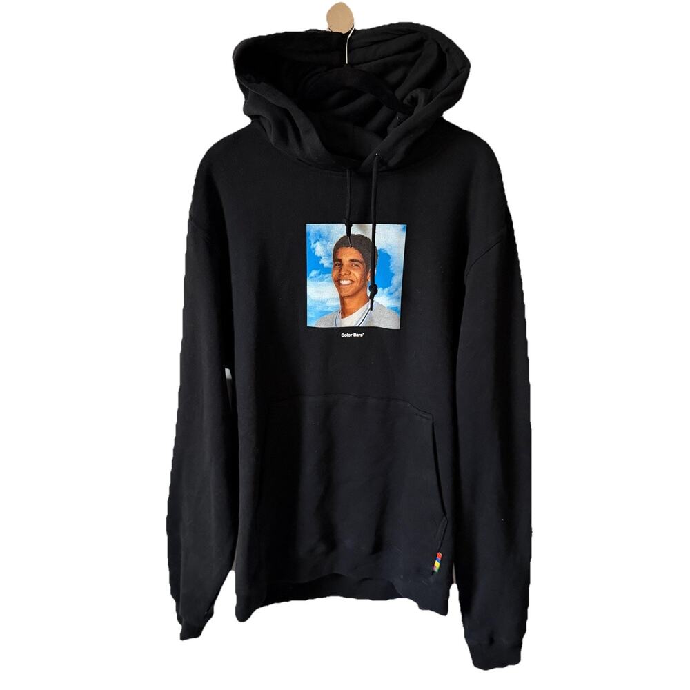 NWT Degrassi Hoodie Mens Medium Sweatshirt Black Pullover Drake Color Bars UO